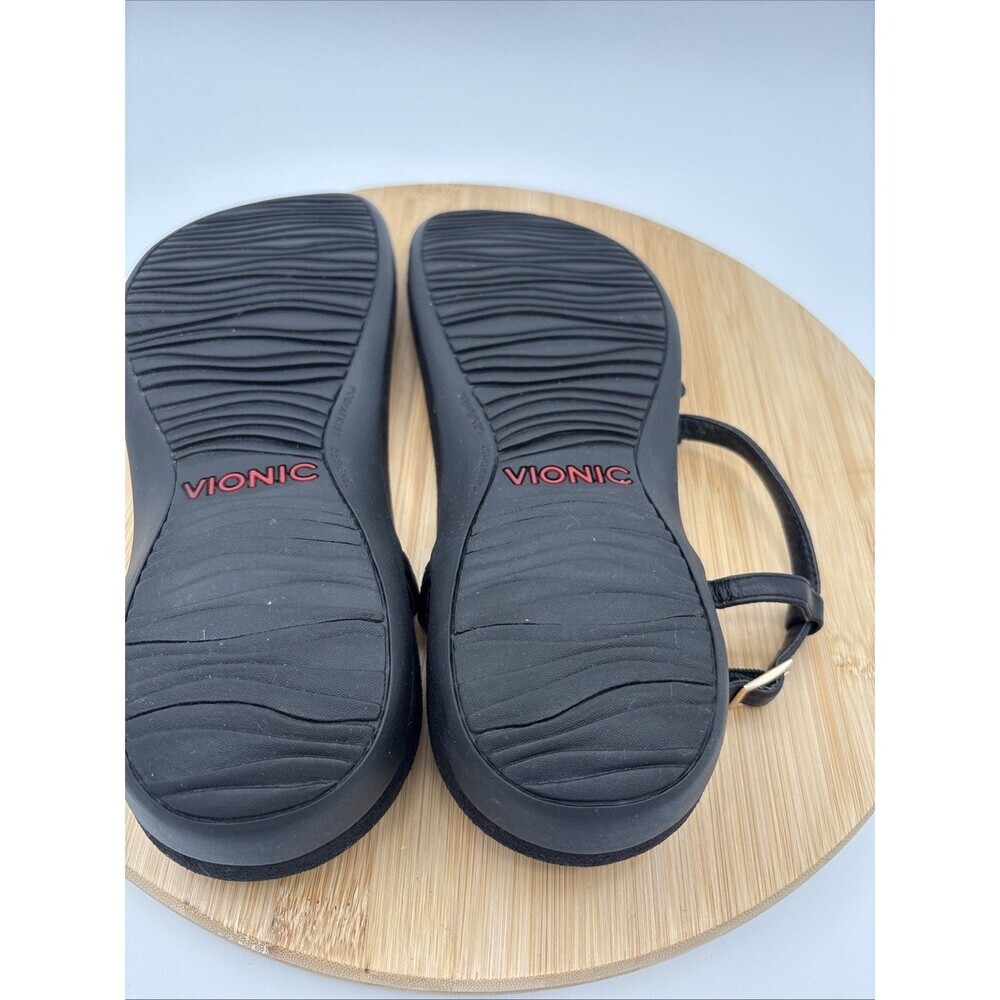 Vionic Rest Nala Black Studded Thong Sandals Women’s Sz11 Gold T-Strap Slingback - Picture 7 of 8